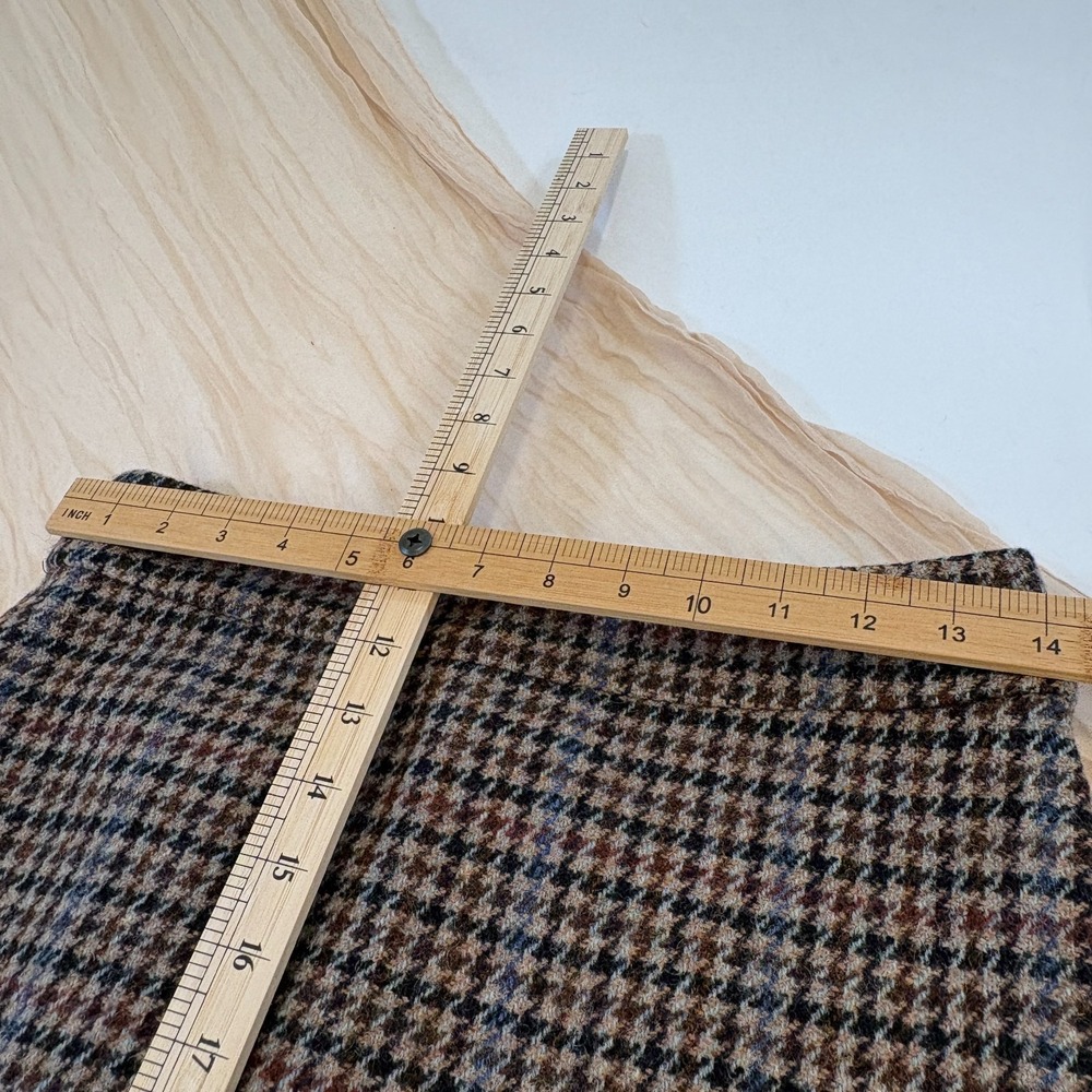 J. Crew No. 2 Pencil Black/Tan Multi Houndstooth 100% Wool Blend Skirt Lined Sz2 - Picture 8 of 8